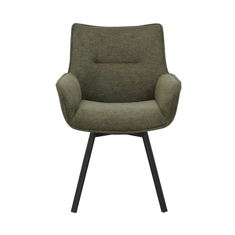 Chaise de salle à manger pivotante en tissu avec pieds en acier
