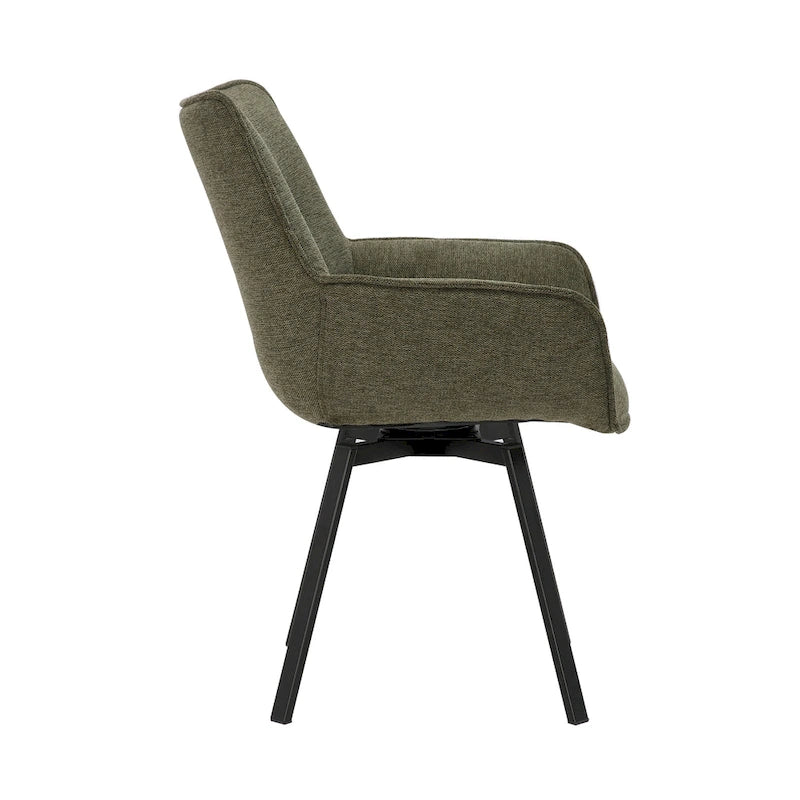 Chaise de salle à manger pivotante en tissu avec pieds en acier