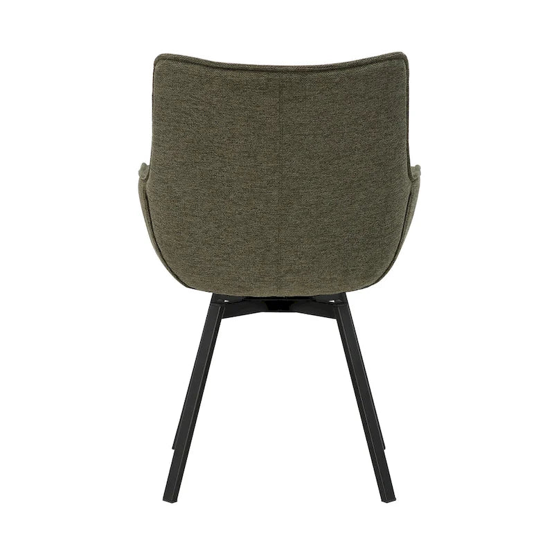 Chaise de salle à manger pivotante en tissu avec pieds en acier
