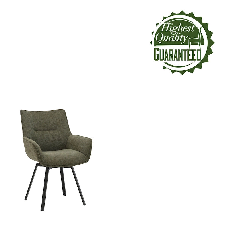 Chaise de salle à manger pivotante en tissu avec pieds en acier