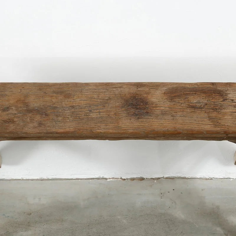 Banc à nouilles vintage avec panneau avant, fini en bois naturel vieilli (la taille et le fini varient) - 57W x 6.2L x 22H