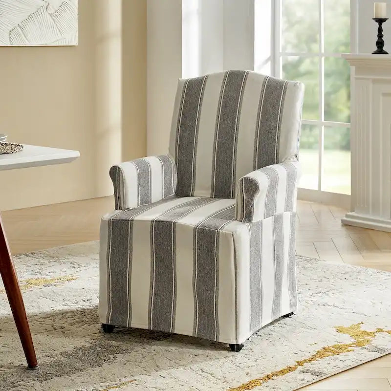 Chaise de salle à manger déhoussable et rembourrée avec pieds en bois massif