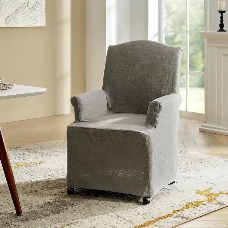 Chaise de salle à manger déhoussable et rembourrée avec pieds en bois massif