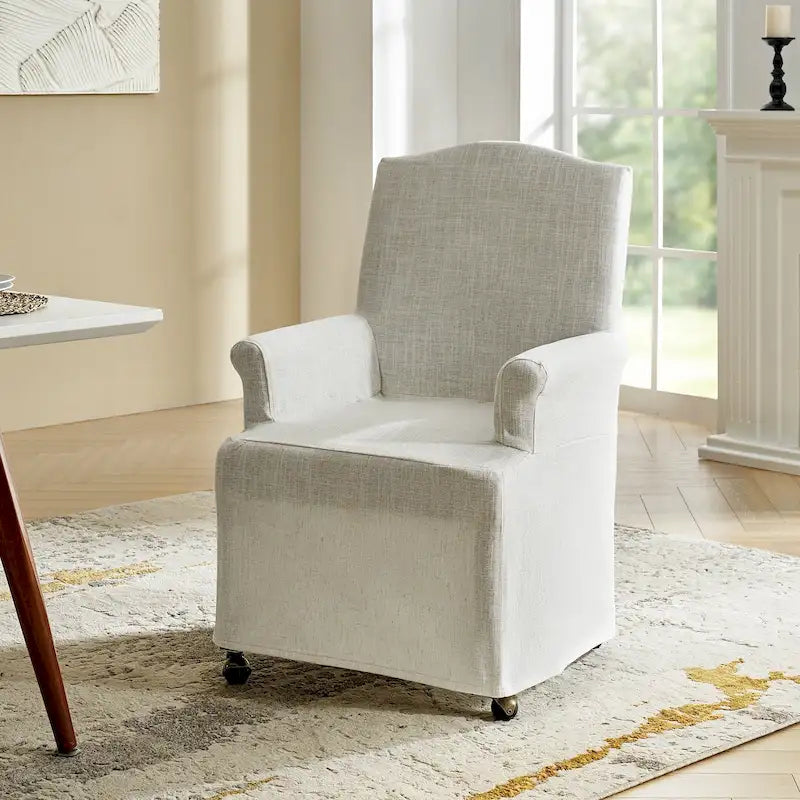 Chaise de salle à manger déhoussable et rembourrée avec pieds en bois massif
