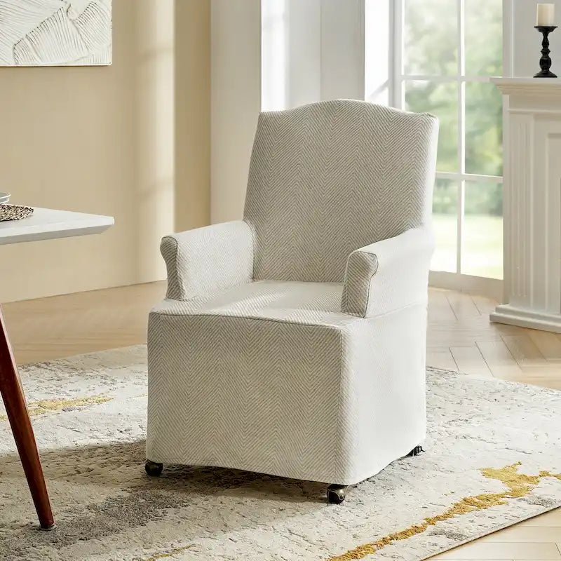 Chaise de salle à manger déhoussable et rembourrée avec pieds en bois massif