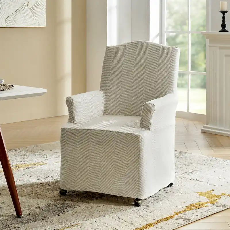 Chaise de salle à manger déhoussable et rembourrée avec pieds en bois massif