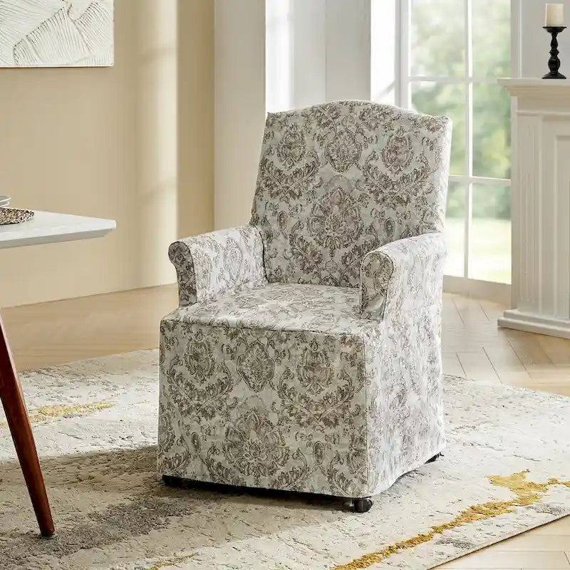 Chaise de salle à manger déhoussable et rembourrée avec pieds en bois massif