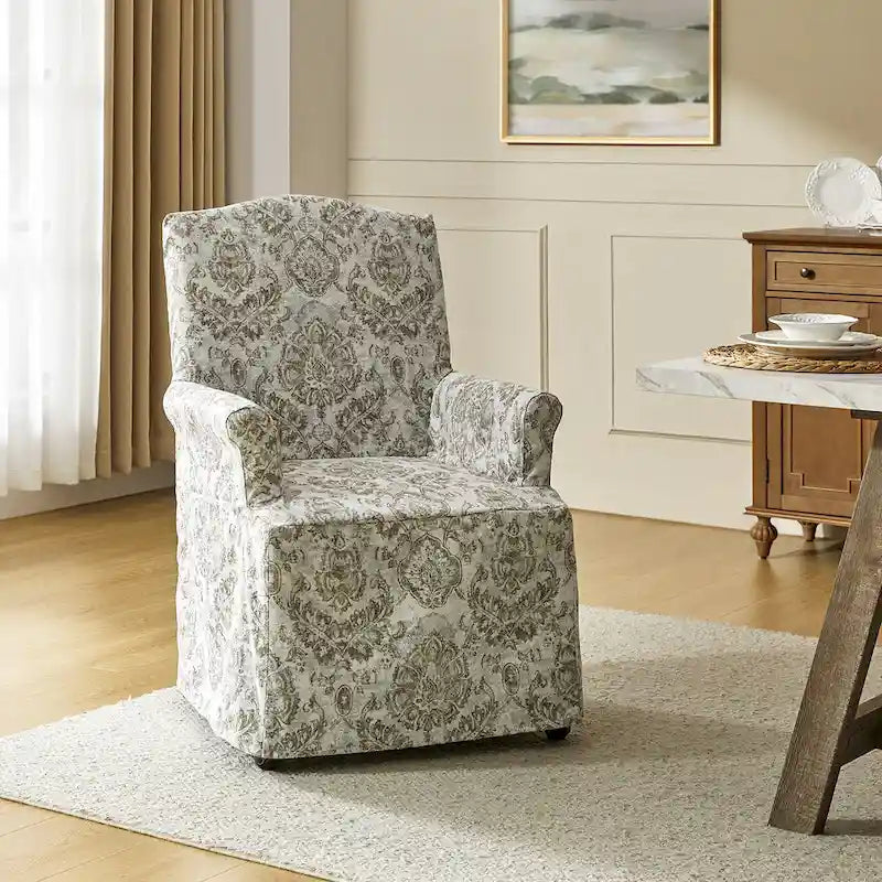 Chaise de salle à manger déhoussable et rembourrée avec pieds en bois massif