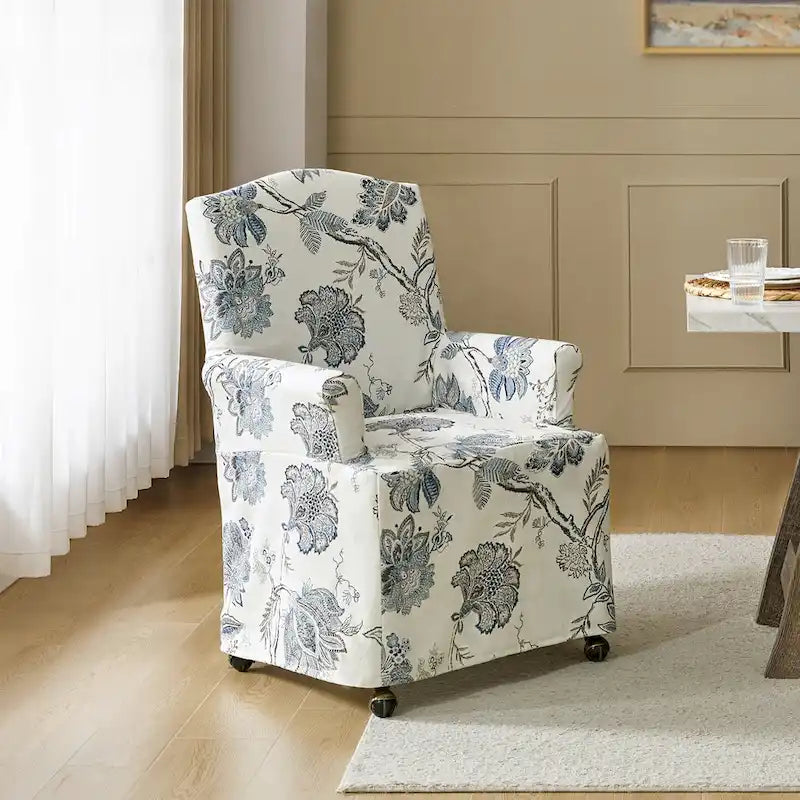 Chaise de salle à manger déhoussable et rembourrée avec pieds en bois massif