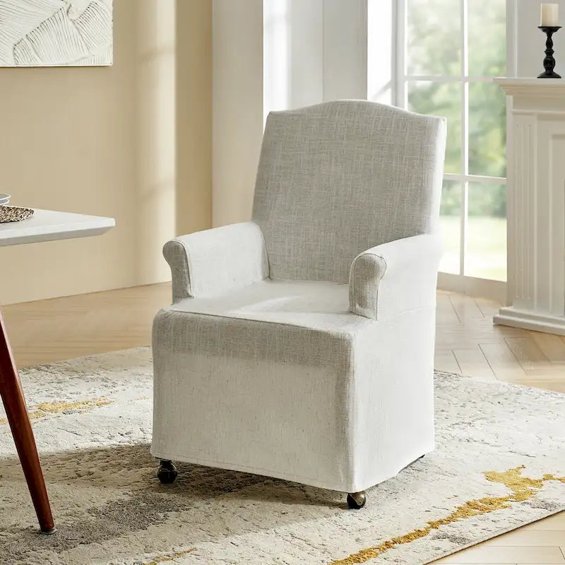 Chaise de salle à manger déhoussable et rembourrée avec pieds en bois massif