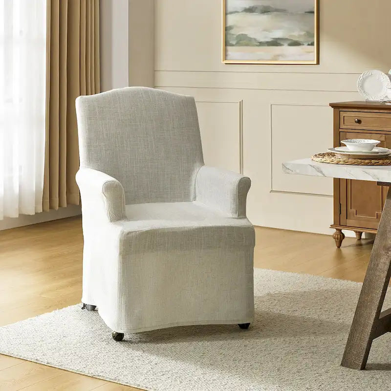 Chaise de salle à manger déhoussable et rembourrée avec pieds en bois massif