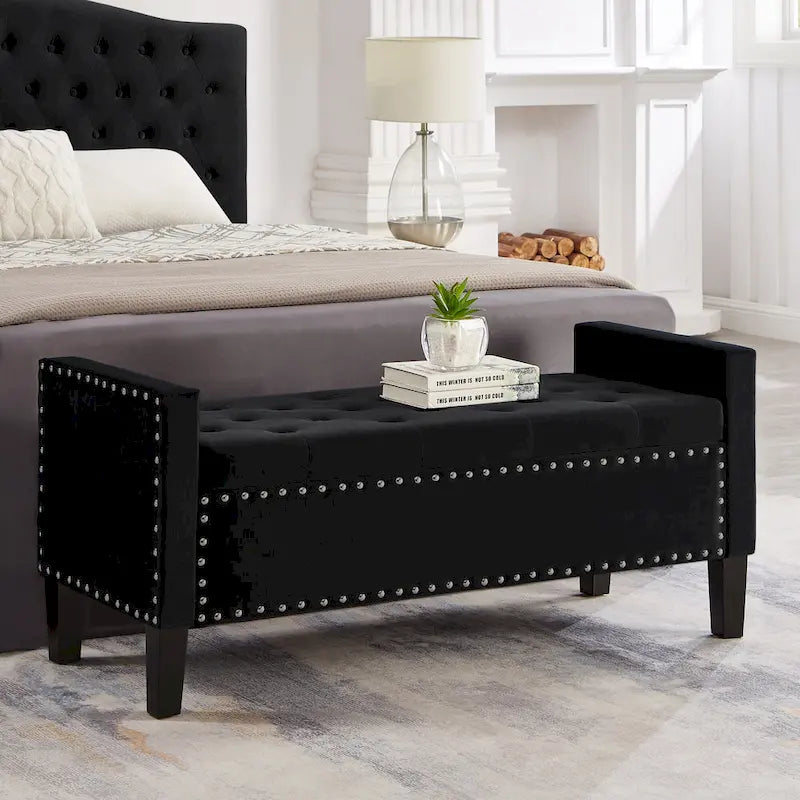 Banquette rembourrée avec accoudoirs pour entrée ou salon, banquette de chambre