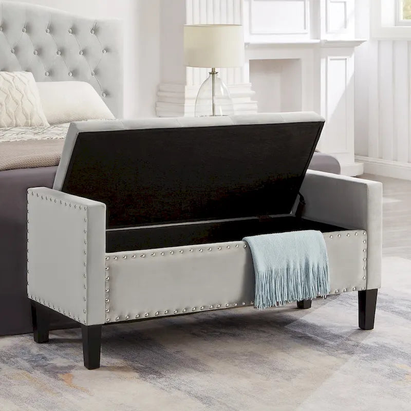 Banquette rembourrée avec accoudoirs pour entrée ou salon, banquette de chambre