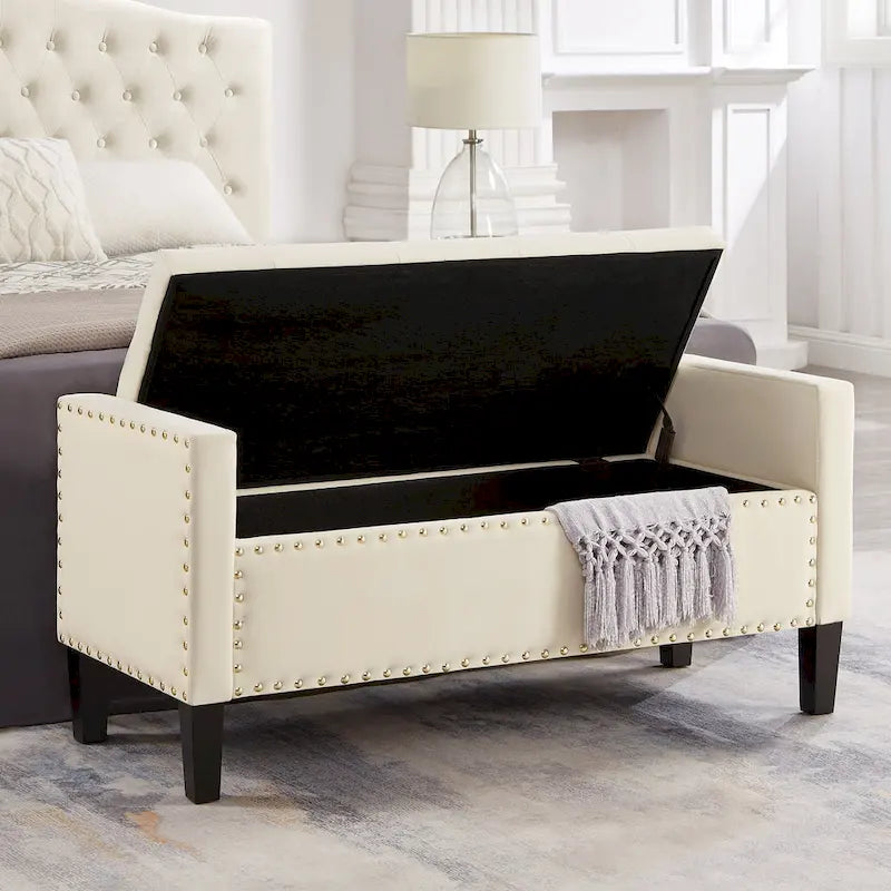 Banquette rembourrée avec accoudoirs pour entrée ou salon, banquette de chambre