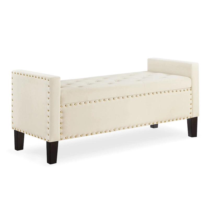 Banquette rembourrée avec accoudoirs pour entrée ou salon, banquette de chambre