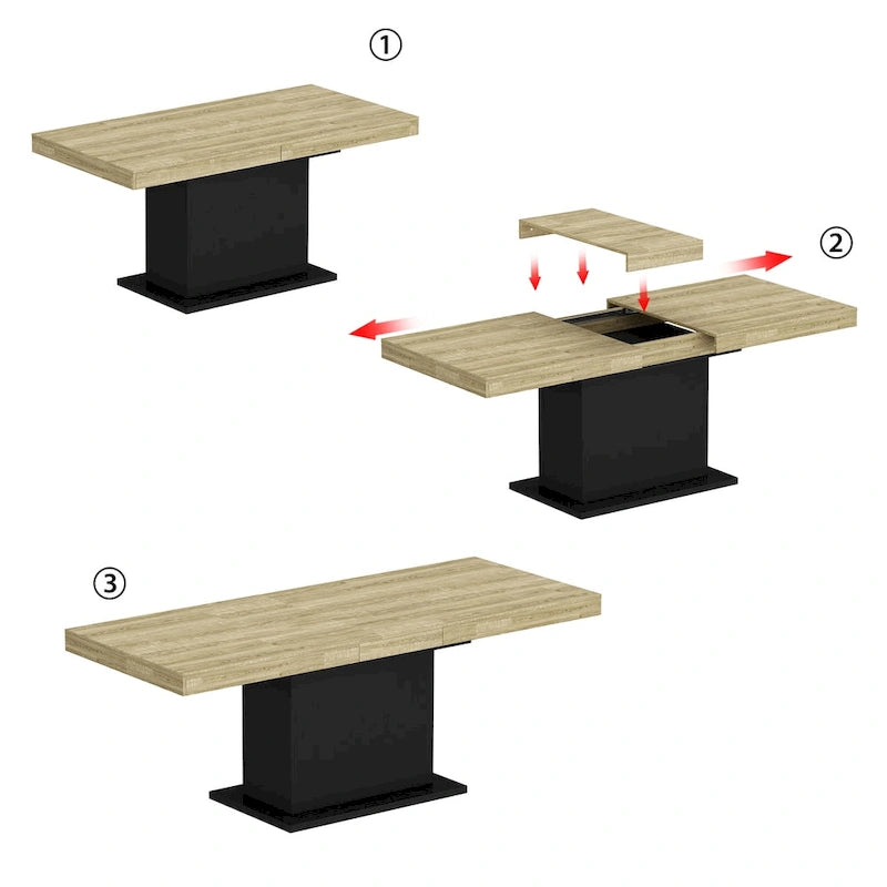 Table extensible 78,7 W – Table de salle à manger – Table de réunion – Poste de travail