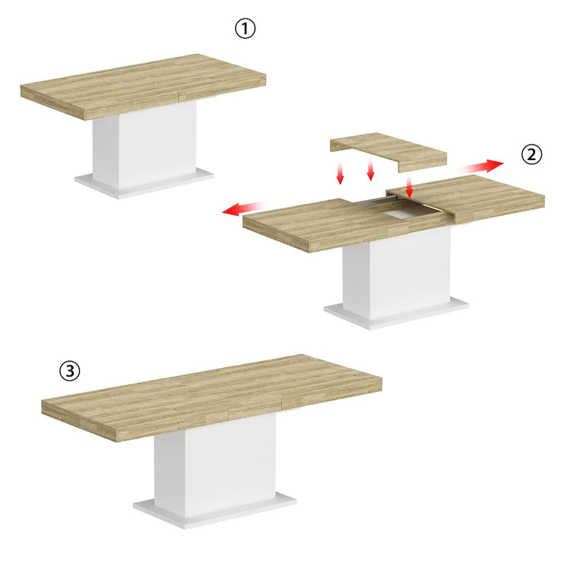 Table extensible 78,7 W – Table de salle à manger – Table de réunion – Poste de travail
