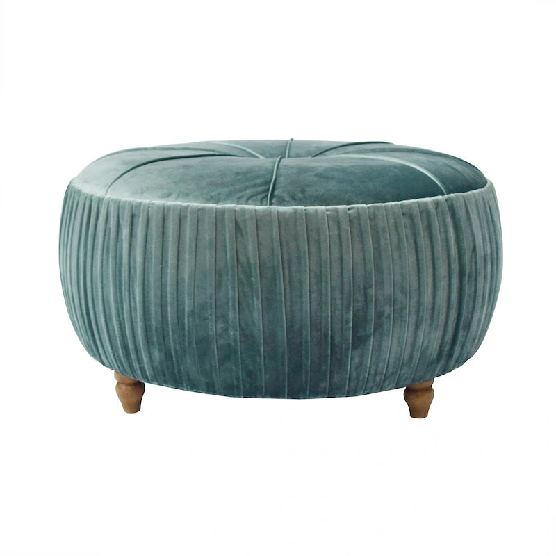 Pouf rond en velours
