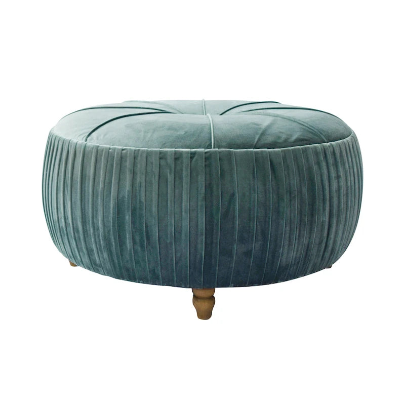 Pouf rond en velours
