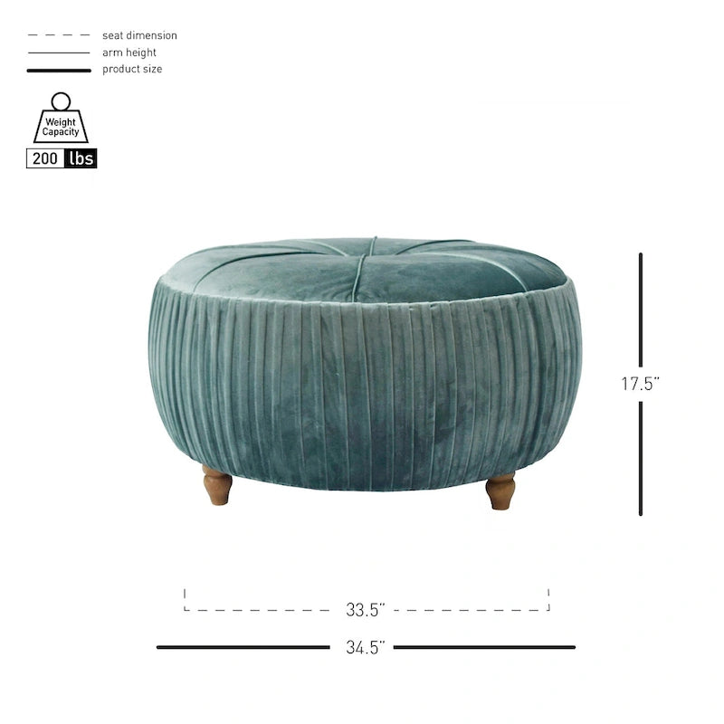 Pouf rond en velours