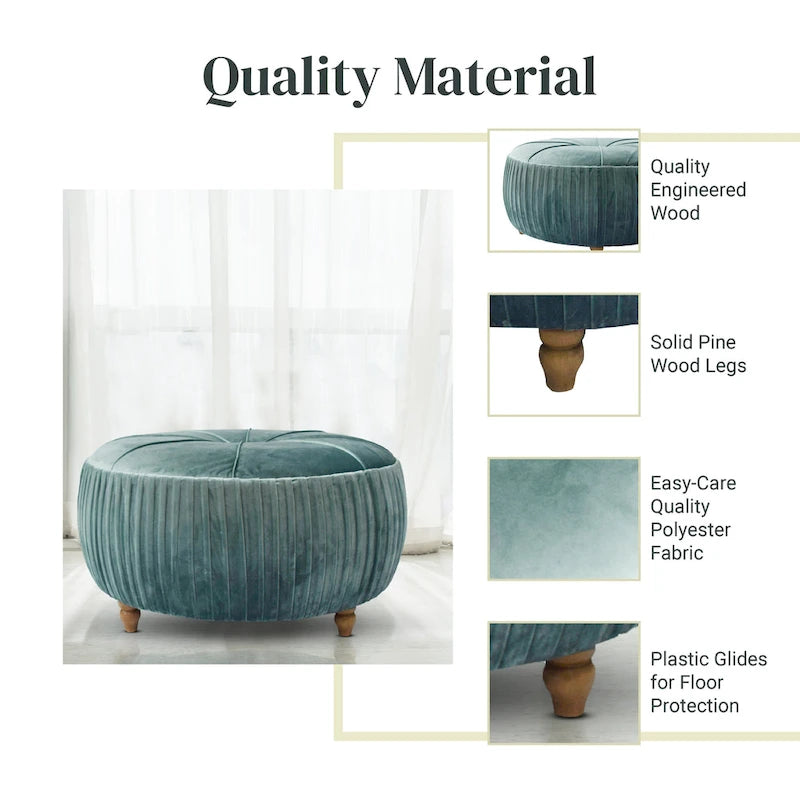 Pouf rond en velours