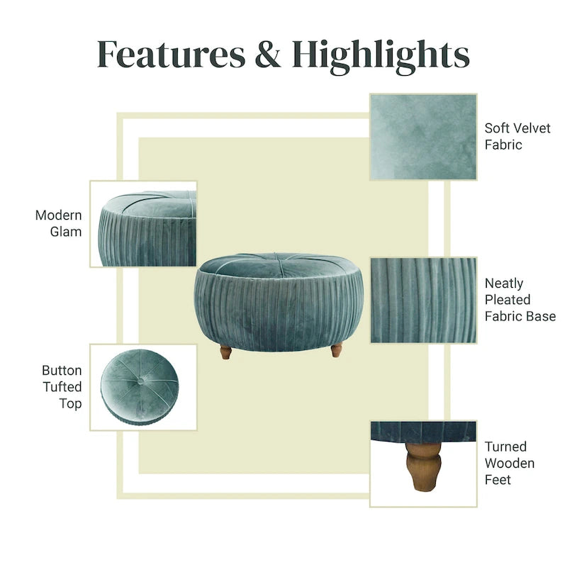 Pouf rond en velours