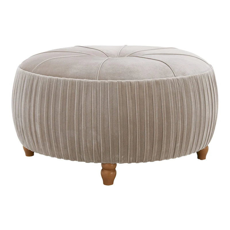 Pouf rond en velours