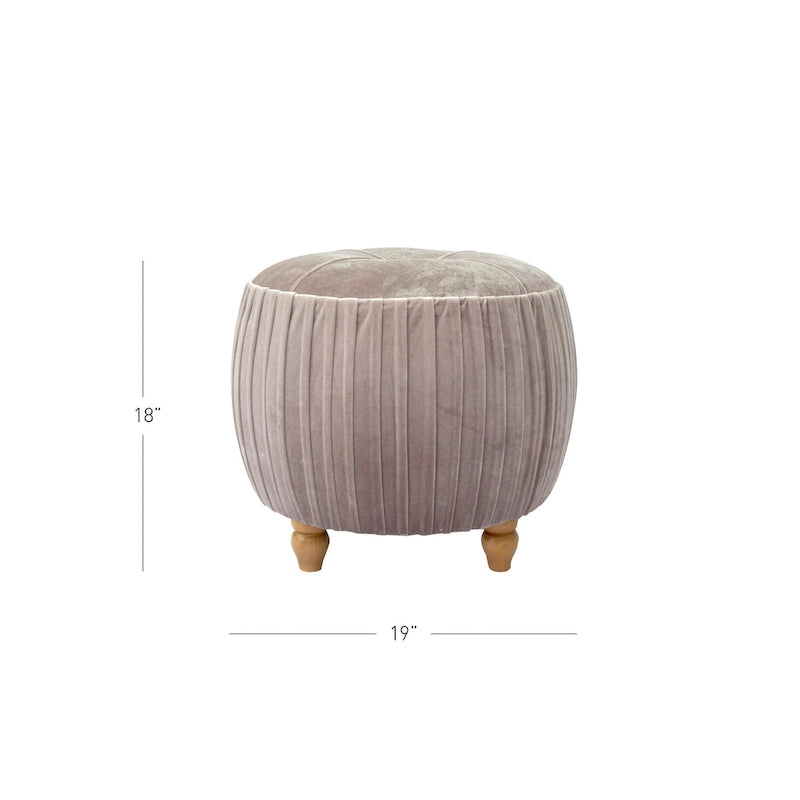 Pouf rond en velours