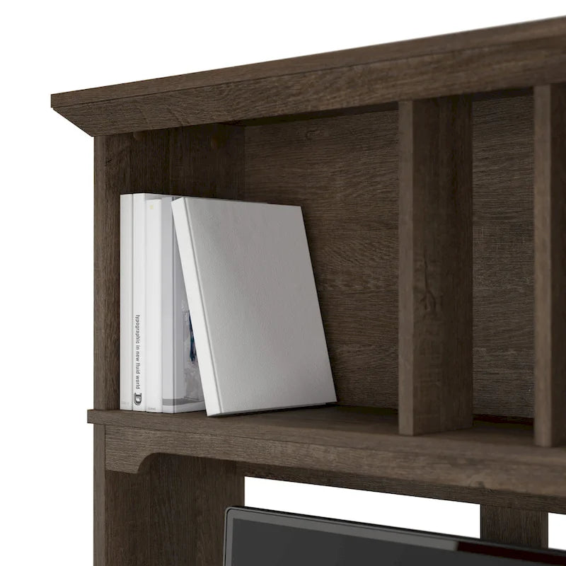 Bureau en L de 60 W avec meuble de rangement supérieur
