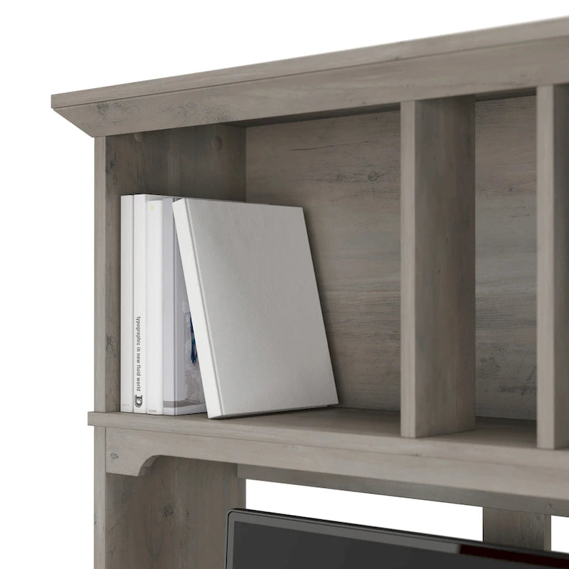 Bureau en L de 60 W avec meuble de rangement supérieur