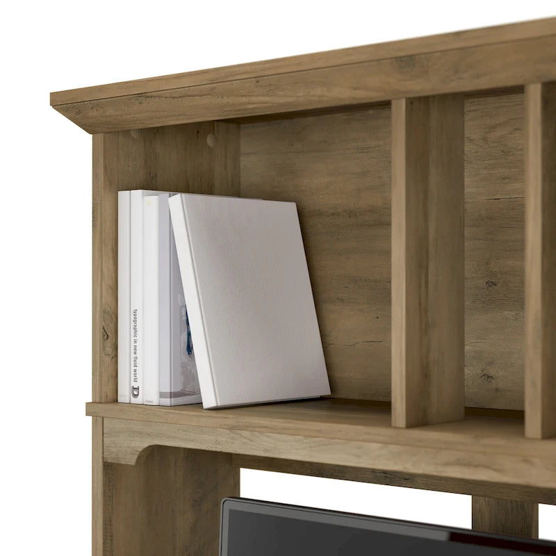 Bureau en L de 60 W avec meuble de rangement supérieur