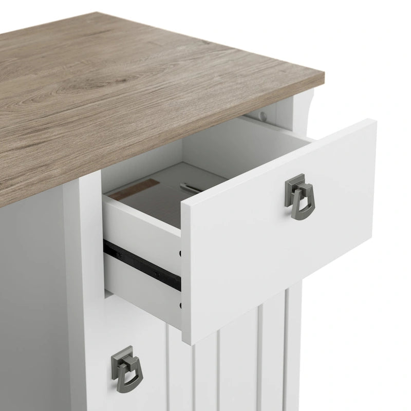 Bureau en L de 60 W avec meuble de rangement supérieur