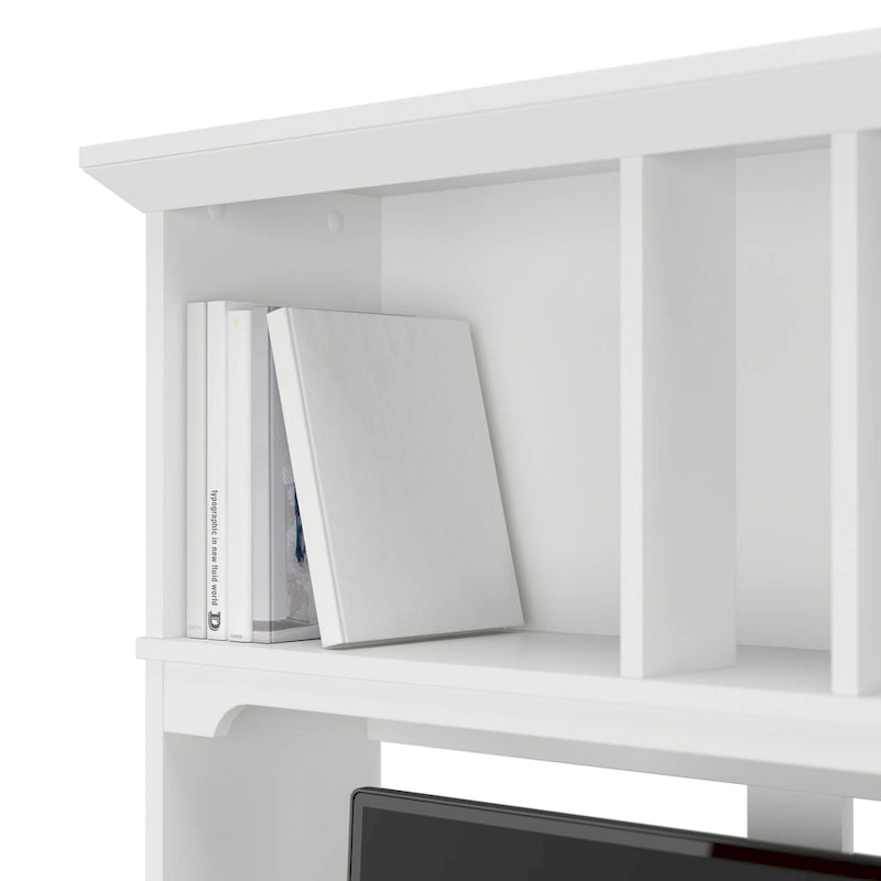 Bureau en L de 60 W avec meuble de rangement supérieur