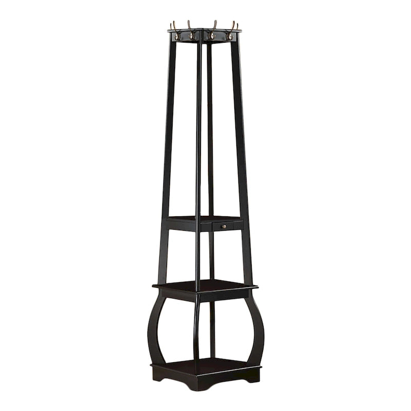 Porte-manteau avec étagères de rangement