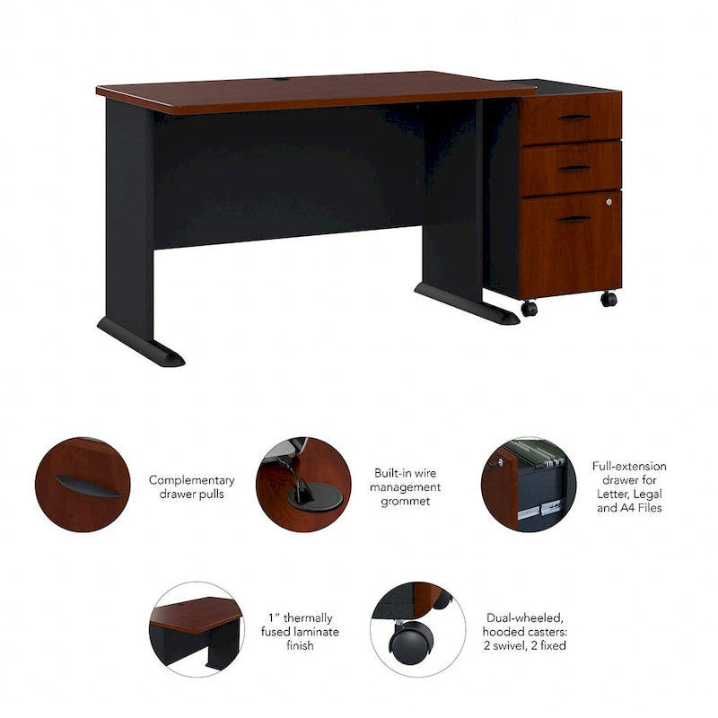 Bureau Série A 48W avec classeur mobile