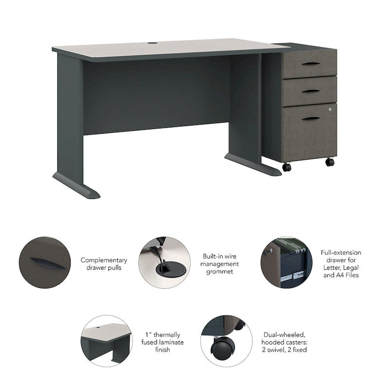 Bureau Série A 48W avec classeur mobile