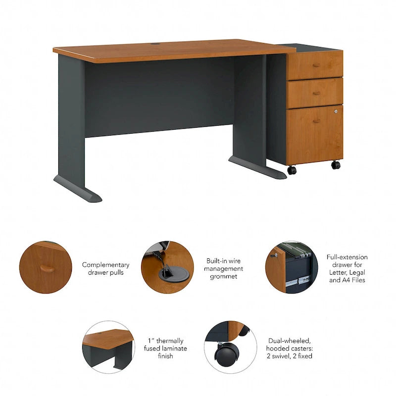Bureau Série A 48W avec classeur mobile