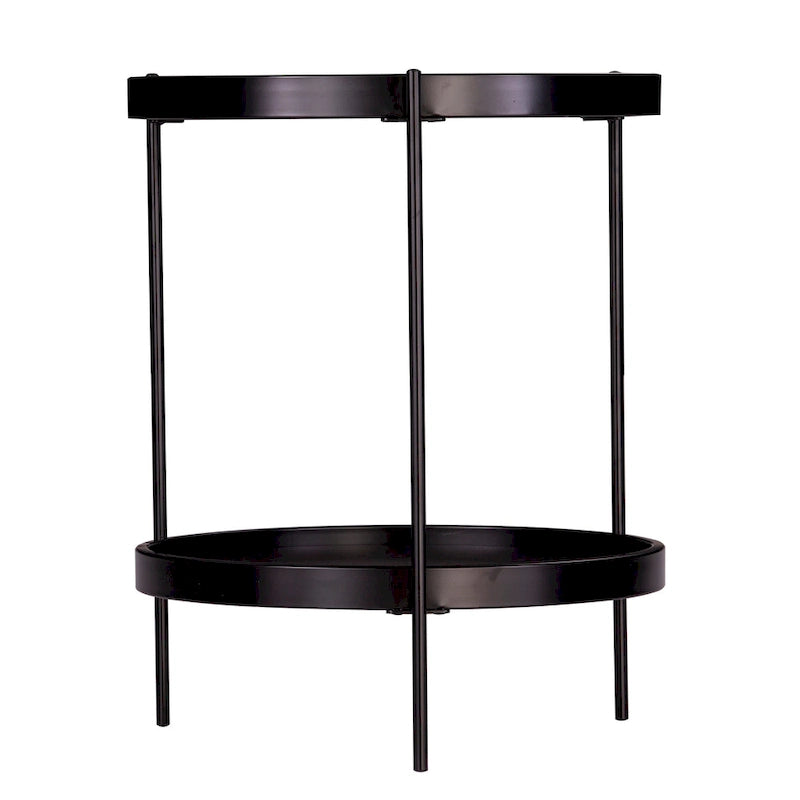 Table d'appoint en bois ronde de style moderne avec étagère