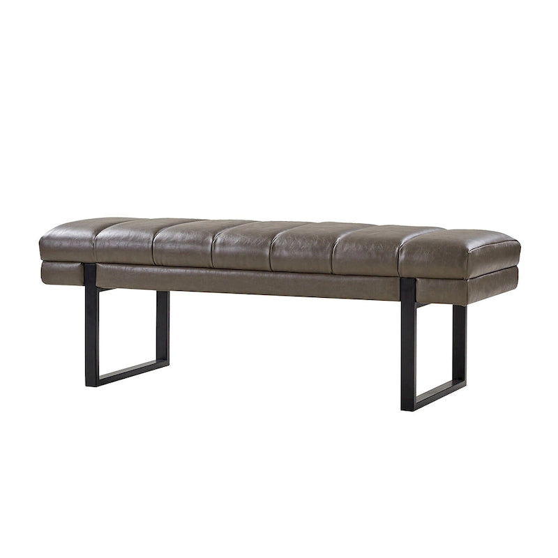 Banc moderne capitonné de 52,5 po avec pieds en métal