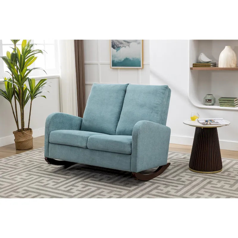 Fauteuil à bascule rembourré, fauteuil à bascule de style moderne du milieu du siècle avec grand dossier, pour salon