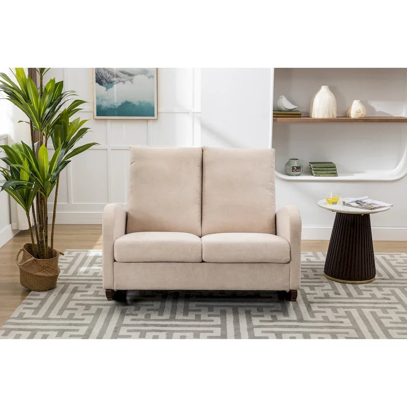 Fauteuil à bascule rembourré, fauteuil à bascule de style moderne du milieu du siècle avec grand dossier, pour salon