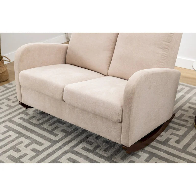 Fauteuil à bascule rembourré, fauteuil à bascule de style moderne du milieu du siècle avec grand dossier, pour salon