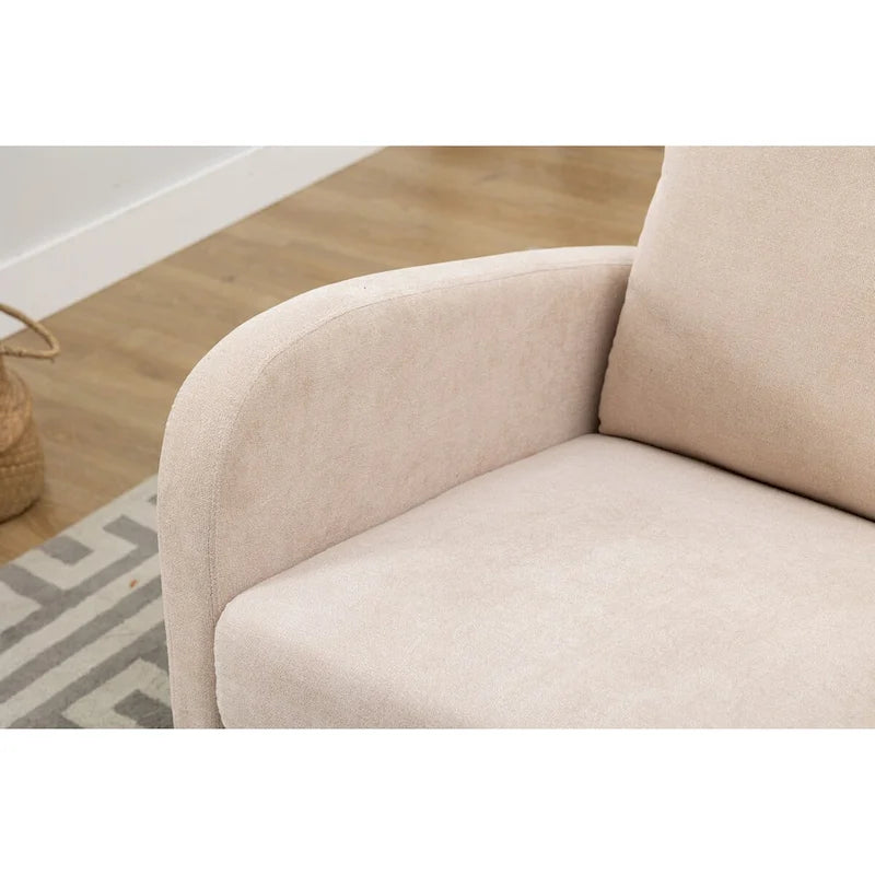 Fauteuil à bascule rembourré, fauteuil à bascule de style moderne du milieu du siècle avec grand dossier, pour salon