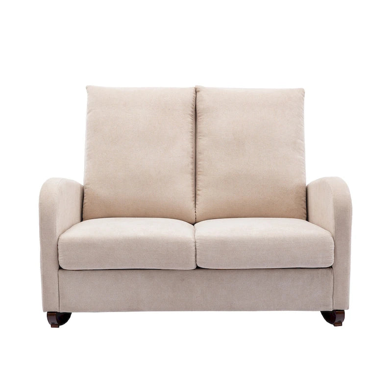 Fauteuil à bascule rembourré, fauteuil à bascule de style moderne du milieu du siècle avec grand dossier, pour salon