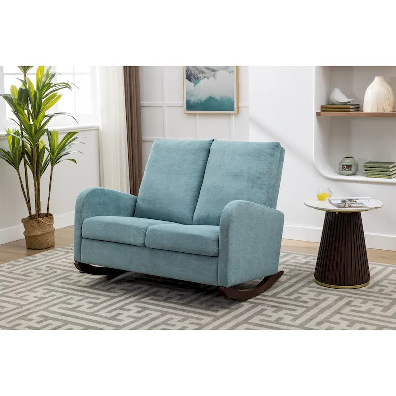 Fauteuil à bascule rembourré, fauteuil à bascule de style moderne du milieu du siècle avec grand dossier, pour salon