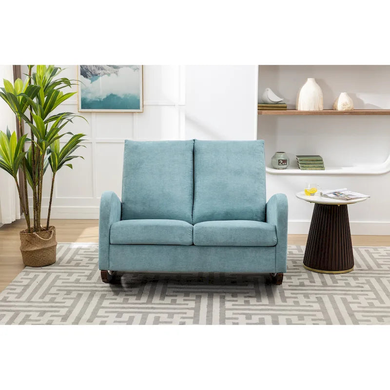 Fauteuil à bascule rembourré, fauteuil à bascule de style moderne du milieu du siècle avec grand dossier, pour salon