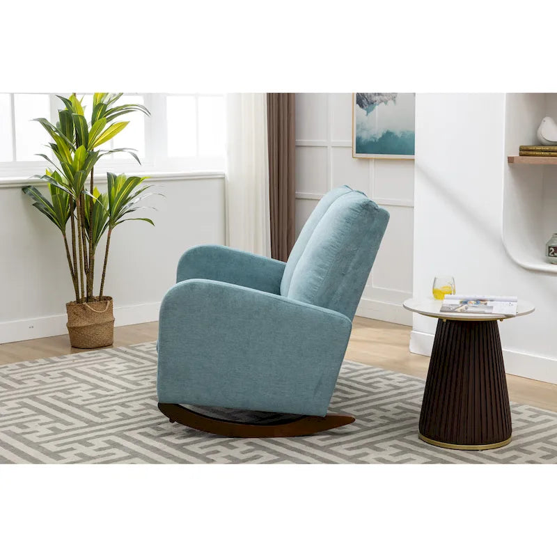 Fauteuil à bascule rembourré, fauteuil à bascule de style moderne du milieu du siècle avec grand dossier, pour salon