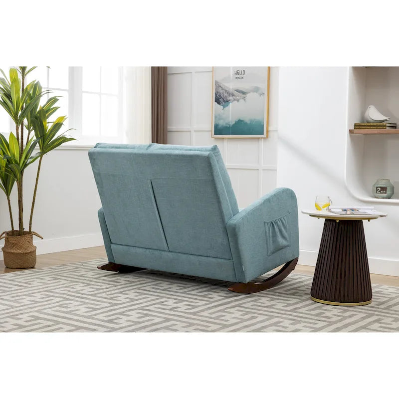 Fauteuil à bascule rembourré, fauteuil à bascule de style moderne du milieu du siècle avec grand dossier, pour salon
