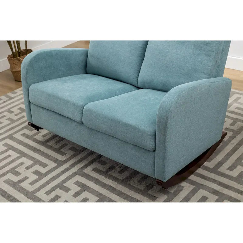 Fauteuil à bascule rembourré, fauteuil à bascule de style moderne du milieu du siècle avec grand dossier, pour salon