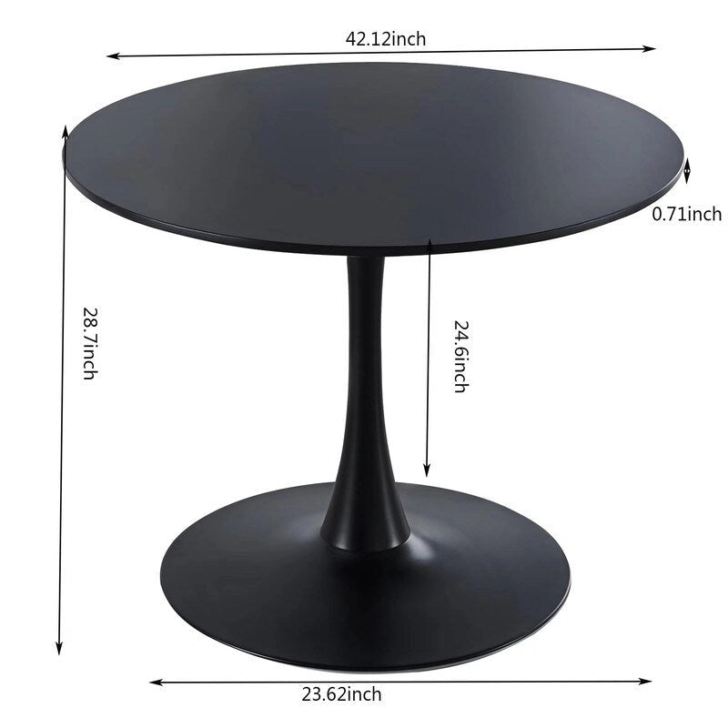 42.1 Table de salle à manger Tulipe avec plateau rond et pied, pour 4-6 personnes